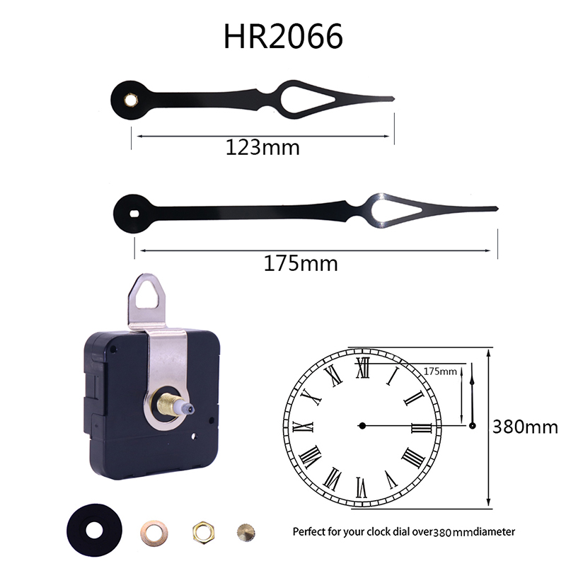 Dongguan HR1688-17mm grande coppia I movimento dell'orologio dell'albero e 2066 puntatori dell'orologio nero